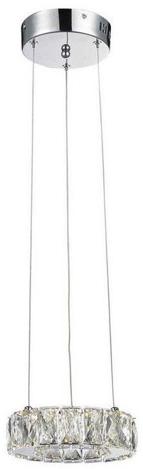 StarFire Crystal LD0721CH Chrome LED 20" Hanging Lamp