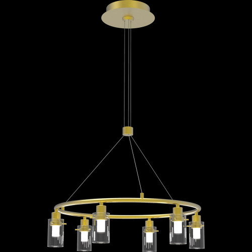 StarFire Crystal LD1105SG Simple Satin Gold LED Chandelier Lighting