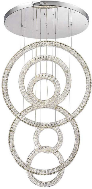 StarFire Crystal LD1535CH Chrome LED Multi Drop Ceiling Light Fixture