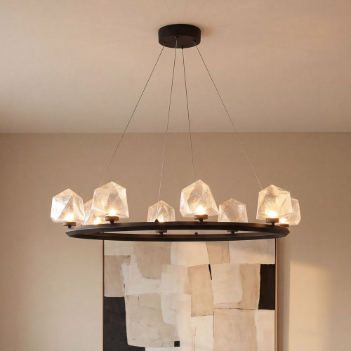 Savoy House 1-1238-8-89 Castello Modern Matte Black LED Chandelier Lamp