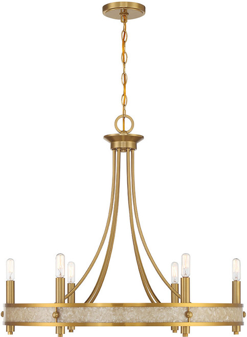Savoy House 1-2053-6-322 Camden Modern Warm Brass Chandelier Lamp
