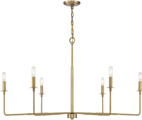 Savoy House 1-2221-6-322 Salerno Modern Warm Brass Hanging Chandelier