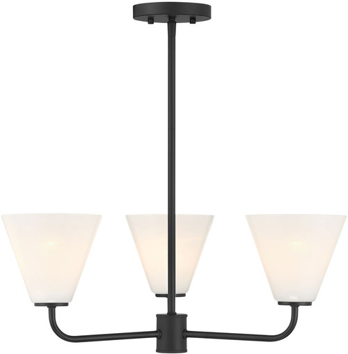 Savoy House 1-4013-3-89 Blair Modern Matte Black Mini Hanging Chandelier