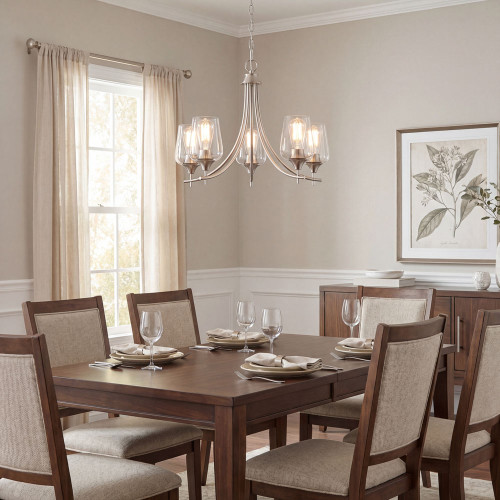 Savoy House 1-4032-5-SN Octave Modern Satin Nickel Mini Chandelier Lighting