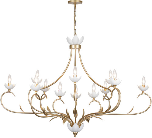 Savoy House 1-5186-12-59 Muse Contemporary French Gold and White Cashmere Chandelier Lighting