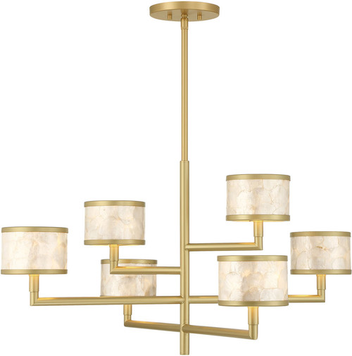 Savoy House 1-6492-6-328 Mariquita Contemporary Spun Gold Chandelier Light