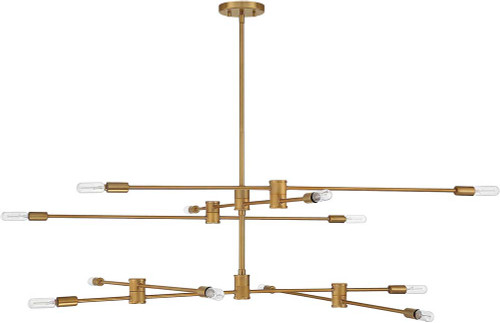 Savoy House 1-7001-12-322 Lyrique Contemporary Warm Brass Chandelier Lighting
