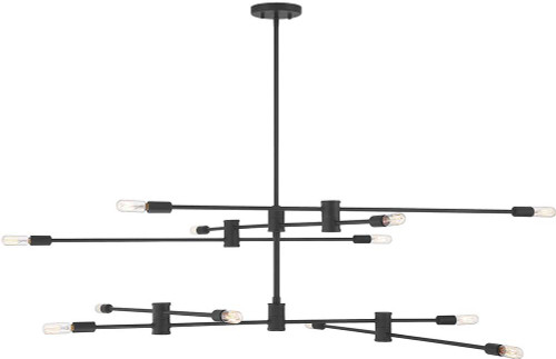 Savoy House 1-7001-12-89 Lyrique Contemporary Matte Black Hanging Chandelier