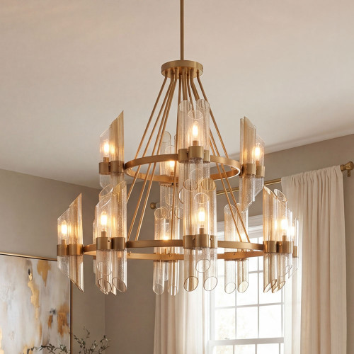Savoy House 1-9106-12-322 Biltmore Modern Warm Brass Lighting Chandelier