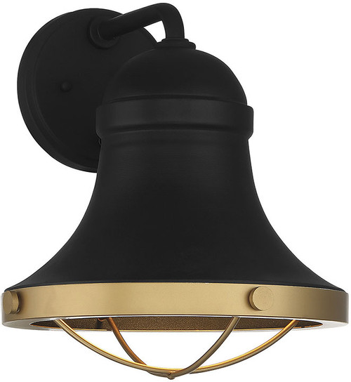Savoy House 5-179-137 Belmont Modern Textured Black w/ Warm Brass Accents Wall Sconce