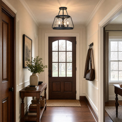 Savoy House 6-1802-3-89 Crawford Contemporary Matte Black 2-Light Ceiling Light