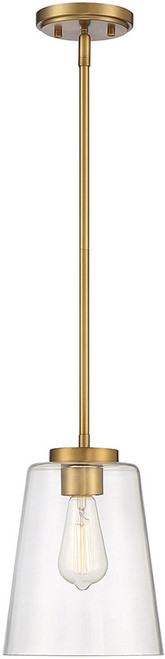 Savoy House 7-1027-1-322 Calhoun Modern Warm Brass Mini Drop Ceiling Light Fixture