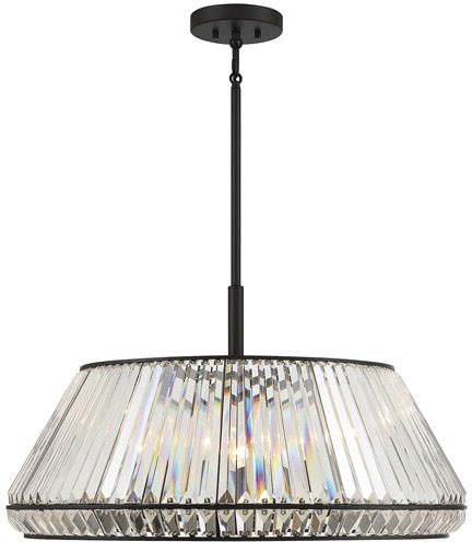 Savoy House 7-1610-6-89 Pyramid Crystal Matte Black Drum Drop Ceiling Lighting