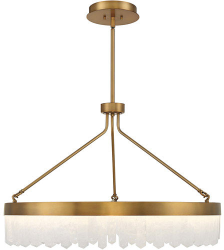 Savoy House 7-1621-53-322 Landon Modern Warm Brass LED 34" Drum Drop Ceiling Light Fixture