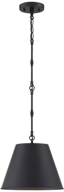 Savoy House 7-232-1-89 Alden Retro Matte Black 12" Hanging Light