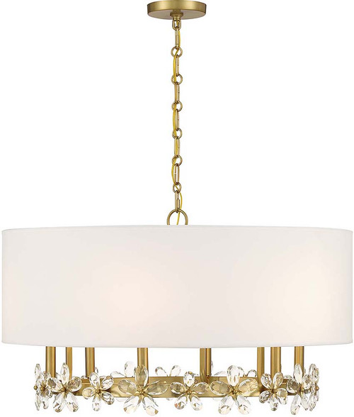 Savoy House 7-4368-6-322 Dahlia Crystal Warm Brass 30" Hanging Light Fixture