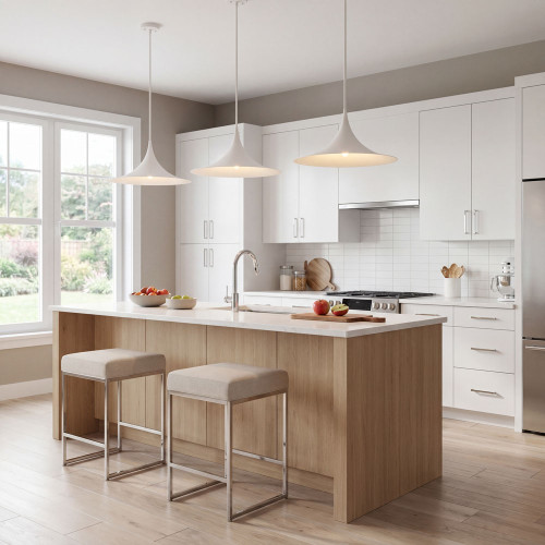 Savoy House 7-7639-1-83 Bowdin Contemporary Bisque White Pendant Lighting Fixture