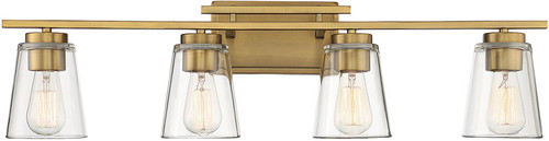 Savoy House 8-1020-4-322 Calhoun Contemporary Warm Brass 4-Light Bath Lighting