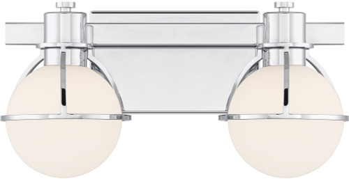 Savoy House 8-1060-2-11 Pierce Contemporary Chrome 2-Light Bathroom Lighting