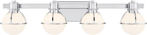 Savoy House 8-1060-4-11 Pierce Contemporary Chrome 4-Light Bathroom Vanity Light Fixture