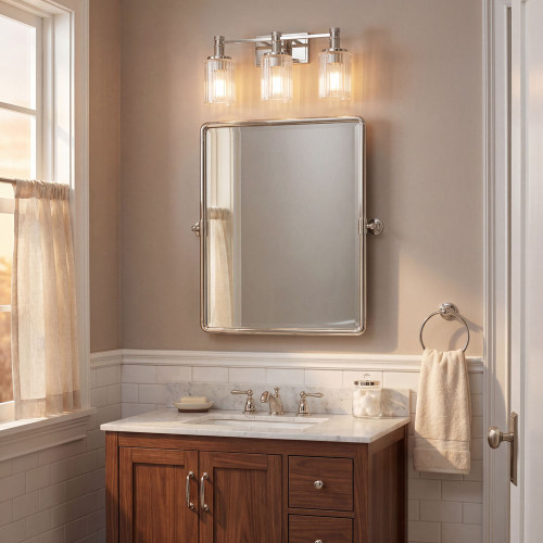 Savoy House 8-1102-3-146 Concord Modern Silver and Polished Nickel 3-Light Vanity Light
