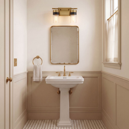 Savoy House 8-3600-2-322 Brickell Contemporary Warm Brass Bathroom Lighting Fixture
