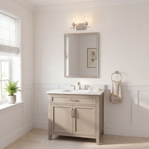 Savoy House 8-4030-2-SN Octave Contemporary Satin Nickel 2-Light Bathroom Vanity Light