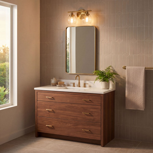 Savoy House 8-4050-2-322 Carson Modern Warm Brass 2-Light Vanity Lighting Fixture