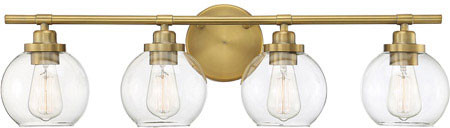 Savoy House 8-4050-4-322 Carson Modern Warm Brass 4-Light Bathroom Wall Sconce