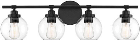 Savoy House 8-4050-4-BK Carson Contemporary Matte Black 4-Light Bath Lighting