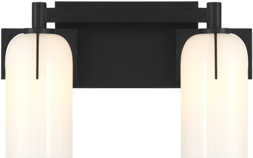 Savoy House 8-4128-2-BK Caldwell Modern Matte Black 2-Light Bathroom Light Sconce