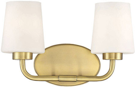Savoy House 8-4090-2-322 Capra Warm Brass 2-Light Bathroom Sconce Lighting
