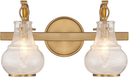 Savoy House 8-4417-2-322 Adams Contemporary Warm Brass Bathroom Light Fixture