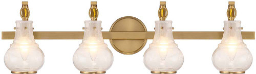 Savoy House 8-4417-4-322 Adams Modern Warm Brass Bathroom Vanity Lighting