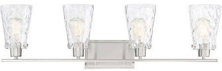 Savoy House 8-4508-4-SN Vaughan Modern Satin Nickel 4-Light Bathroom Wall Light Fixture