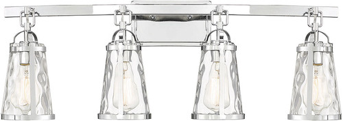 Savoy House 8-560-4-11 Albany Modern Polished Chrome 4-Light Bathroom Lighting Sconce