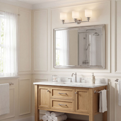 Savoy House 8-6836-3-11 Melrose Polished Chrome 3-Light Bathroom Vanity Lighting