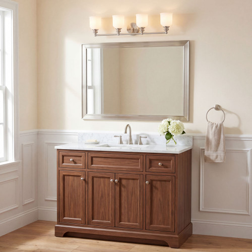 Savoy House 8-6836-4-SN Melrose Satin Nickel 4-Light Vanity Lighting Fixture
