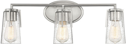 Savoy House 8-7045-3-SN Sacremento Modern Satin Nickel 3-Light Bathroom Light