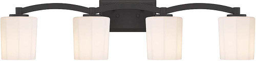 Savoy House 8-7710-4-BK Whitney Matte Black 4-Light Lighting For Bathroom