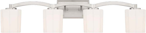 Savoy House 8-7710-4-SN Whitney Satin Nickel 4-Light Bathroom Light Sconce