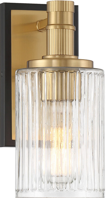 Savoy House 9-1102-1-143 Concord Modern Matte Black with Warm Brass Wall Sconce