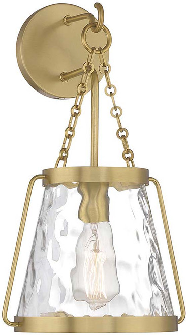 Savoy House 9-1801-1-322 Crawford Contemporary Warm Brass 28" Wall Light Sconce