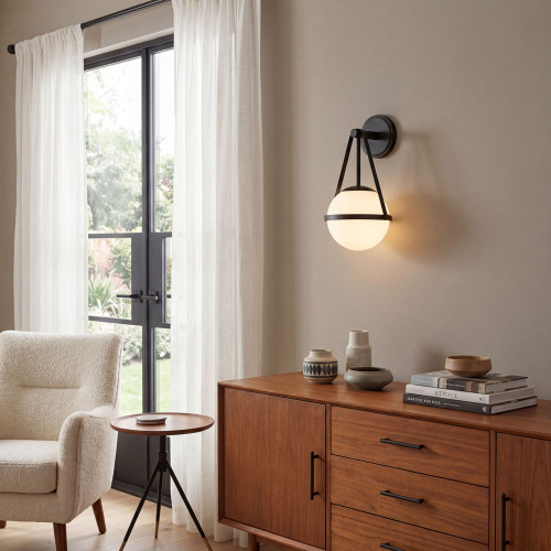 Savoy House 9-1911-1-89 Polson Modern Matte Black Wall Lighting Sconce