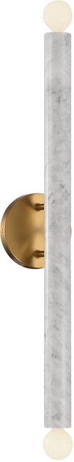 Savoy House 9-2901-2-264 Callaway Contemporary White Marble with Warm Brass Wall Sconce