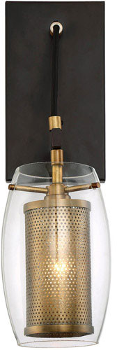 Savoy House 9-9065-1-95 Dunbar Modern Warm Brass and Bronze Lamp Sconce