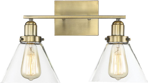 Savoy House 8-9130-2-322 Drake Modern Warm Brass 2-Light Lighting For Bathroom