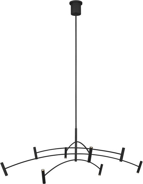 Visual Comfort Modern 700ARL60B-LED930 Aerial Modern Matte Black LED 60" Ceiling Chandelier