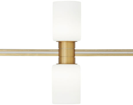 Visual Comfort Modern 700MOCYLVR-LED930 Cylinders Contemporary Aged Brass LED Track Lighting Kit Head