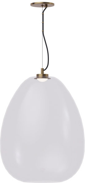 Visual Comfort Modern 700TDKPR17CNB-LED927 Kapoor Modern Clear/Natural Brass LED Large Hanging Lamp